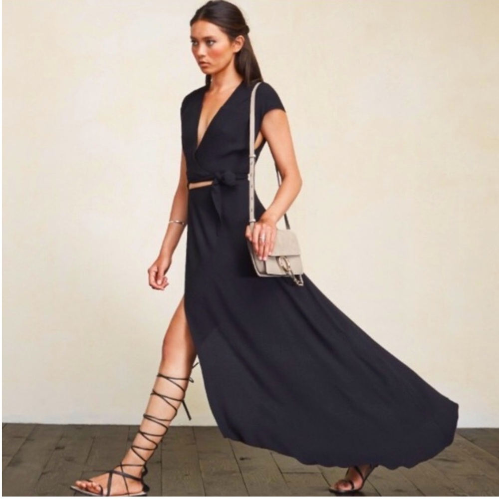 Reformation Weatlake Dress in Black, sz Medium